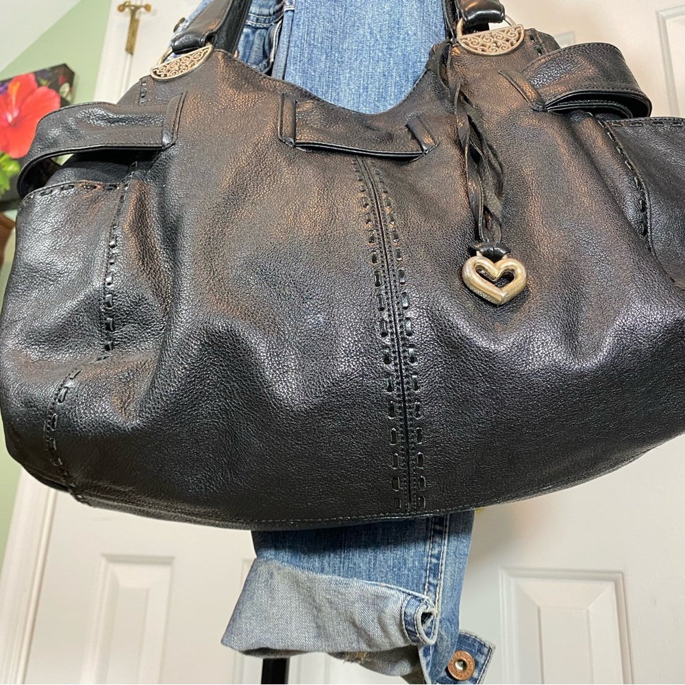 Brighton black leather bag used condition Clean in and out. Side pockets. - Picture 2 of 13
